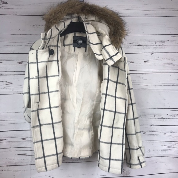 Womens Wool Blend Pea Coat Striped Size S - Picture 8 of 8